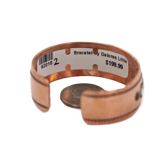 Handmade Certified Authentic Navajo .925 Sterling Silver Maze Native American Pure Copper Bracelet  92018-2