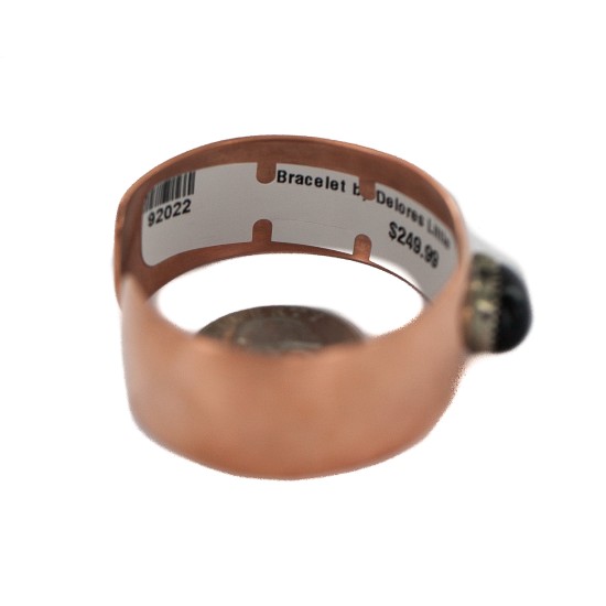 Certified Authentic Handmade Navajo Natural Black Onyx Native American Pure Copper Bracelet 92022 Certified Authentic Handmade Navajo Natural Black Onyx Native American Pure Copper Bracelet 92022