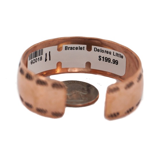 Handmade Certified Authentic Maze .925 Sterling Silver Navajo Native American Pure Copper Bracelet  92018-11