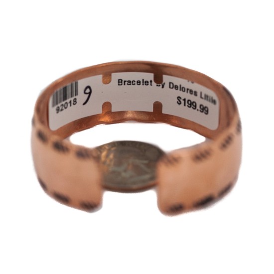Maze Navajo Handmade Certified Authentic .925 Sterling Silver Native American Pure Copper Bracelet  92018-9
