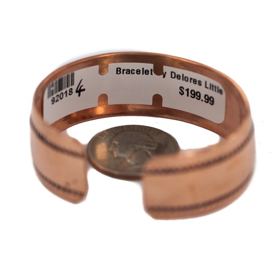 Handmade Certified Authentic Maze .925 Sterling Silver Navajo Native American Pure Copper Bracelet  92018-4