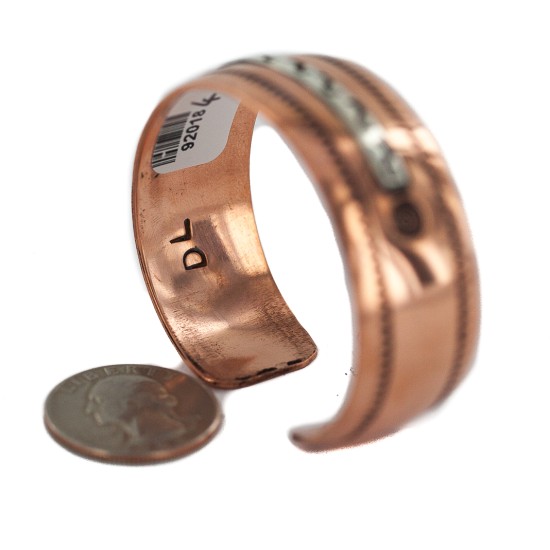 Handmade Certified Authentic Maze .925 Sterling Silver Navajo Native American Pure Copper Bracelet  92018-4