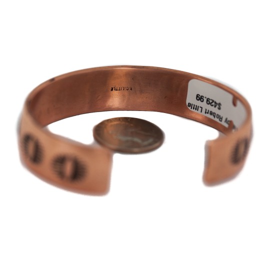 Handmade Certified Authentic Bear paw Navajo .925 Sterling Silver and Pure Copper Native American Bracelet 92020-1