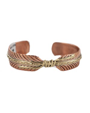 Certified Authentic Handmade Navajo Brass Native American Pure Copper Bracelet  92023-5