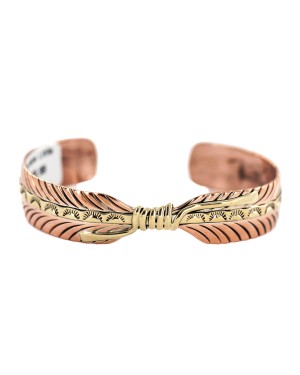 Certified Authentic Handmade Navajo Brass Native American Pure Copper Bracelet  92023-6