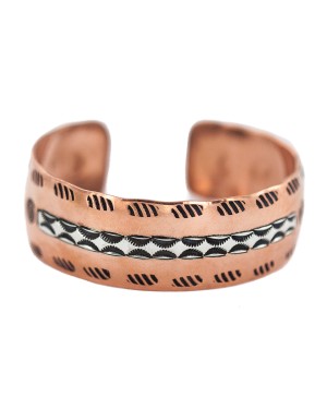 Certified Authentic Horse Maze Handmade Navajo .925 Sterling Silver Native American Pure Copper Bracelet  92018-10