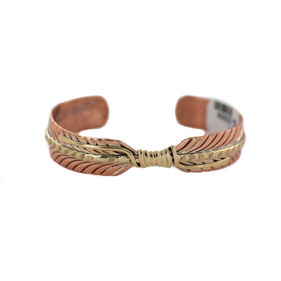 Handmade Brass Navajo Certified Authentic Native American Pure Copper Bracelet  92023-2