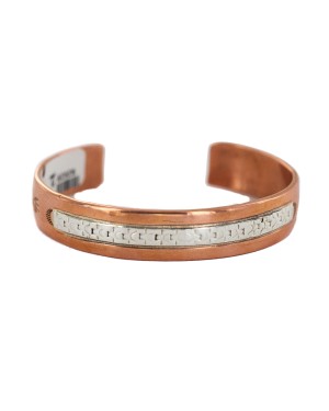 Handmade Certified Authentic Bear paw Navajo .925 Sterling Silver and Pure Copper Native American Bracelet  92020-2