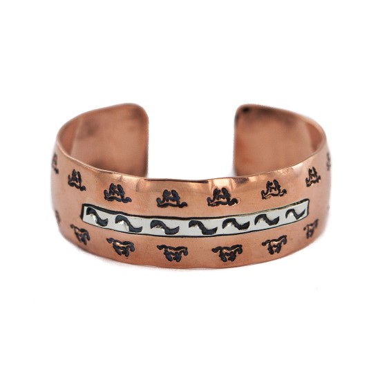 Handmade Certified Authentic Horse Navajo .925 Sterling Silver Native American Pure Copper Bracelet  92018-3