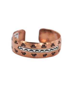 Handmade Certified Authentic Horse Navajo .925 Sterling Silver Native American Pure Copper Bracelet  92018-6