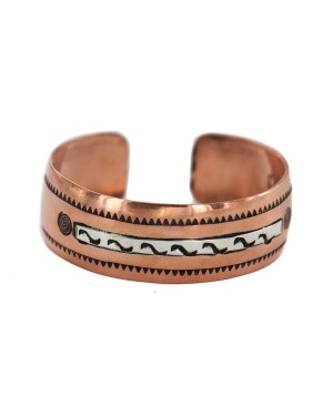 Handmade Certified Authentic Maze .925 Sterling Silver Navajo Native American Pure Copper Bracelet 92018-4 Handmade Certified Authentic Maze .925 Sterling Silver Navajo Native American Pure Copper Bracelet 92018-4