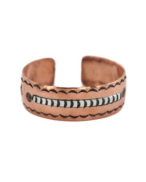 Handmade Maze Horse Navajo .925 Sterling Silver Certified Authentic Native American Pure Copper Bracelet  92018-5