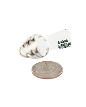 .925 Sterling Silver Navajo Certified Authentic Handmade White Howlite Native American Ring Size 8 1/2  96009-4