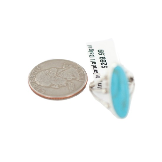 .925 Sterling Silver Navajo Certified Authentic Handmade Natural Turquoise Native American Ring size 6  96005-1