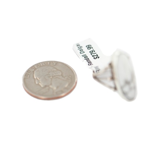 .925 Sterling Silver Navajo Certified Authentic Handmade White Howlite Native American Ring size 5 1/2 96010