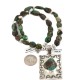 Certified Authentic .925 Sterling Silver and Nickel Handmade Navajo Natural Turquoise Native American Necklace  94005-5-95003-1
