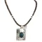 Certified Authentic .925 Sterling Silver and Nickel Handmade Navajo Natural Turquoise Tigers Eye Native American Necklace  94005-6-95001-1