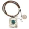Certified Authentic .925 Sterling Silver and Nickel Handmade Navajo Natural Turquoise Tigers Eye Native American Necklace  94005-6-95001-1