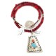Certified Authentic .925 Sterling Silver and Nickel Handmade Navajo Natural Turquoise Coral Native American Necklace  94007-16039-1