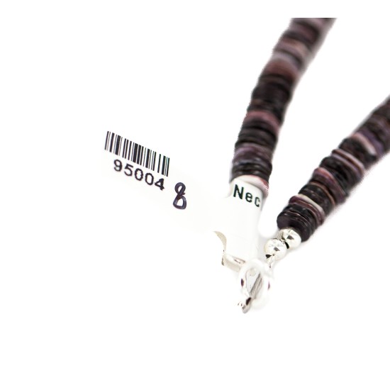 Navajo .925 Sterling Silver Certified Authentic Natural Turquoise Graduated Heishi Native American Necklace 95004-8