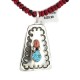Certified Authentic .925 Sterling Silver and Nickel Handmade Navajo Natural Turquoise Coral Native American Necklace  94007-16039-1