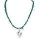 .925 Sterling Silver Deer Handmade Certified Authentic Navajo Natural Turquoise Native American Necklace 94009-3-750124