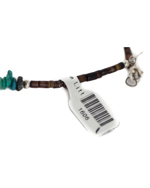 Deer .925 Sterling Silver Handmade Certified Authentic Navajo Natural Turquoise Native American Necklace 94009-2-1606-1