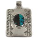 Certified Authentic Bear Paw Handmade Navajo Natural Turquoise Native American Nickel Pendant 94005-4