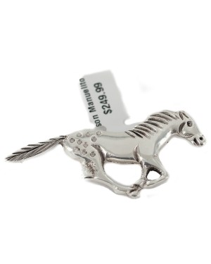 Horse Certified Authentic Navajo .925 Sterling Silver Native American Pin 94013-1