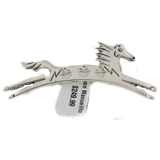 Horse Certified Authentic Rain Cloud Navajo .925 Sterling Silver Native American Pin 94013-3