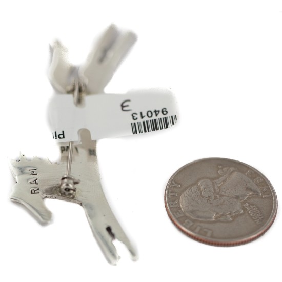 Horse Certified Authentic Rain Cloud Navajo .925 Sterling Silver Native American Pin 94013-3
