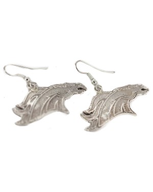 Horse Navajo Handmade Certified Authentic .925 Sterling Silver Native American Dangle Earrings 97010