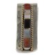 Navajo Handmade Certified Authentic .925 Sterling Silver Inlaid Natural Black Onyx Spiny Oyster Mother of Pearl Native American Nickel Money Clip 91003-5