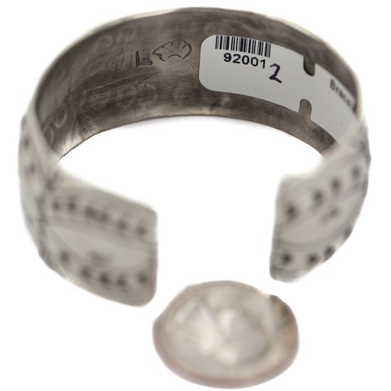 Certified Authentic Handmade Navajo Natural Turquoise Native American Nickel Bracelet 92001-2