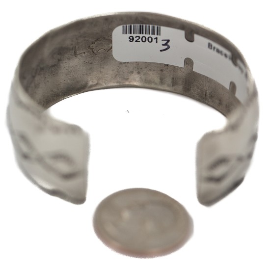 Certified Authentic Handmade Navajo Natural Turquoise Native American Nickel Bracelet 92001-3