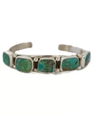 .925 Sterling Silver Handmade Navajo Natural Turquoise Native American Bracelet 92002-1 .925 Sterling Silver Handmade Navajo Natural Turquoise Native American Bracelet 92002-1