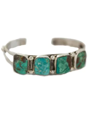 .925 Sterling Silver Handmade Navajo Natural Turquoise Native American Bracelet 92003 .925 Sterling Silver Handmade Navajo Natural Turquoise Native American Bracelet 92003
