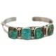 .925 Sterling Silver Certified Authentic Handmade Navajo Natural Turquoise Native American Bracelet 92003