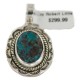 .925 Sterling Silver Certified Authentic Navajo Natural Turquoise Native American Pendant 94001-3