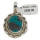 Certified Authentic .925 Sterling Silver Navajo Natural Turquoise Native American Pendant 94001-1