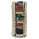 Navajo .925 Sterling Silver Handmade Certified Authentic Inlaid Natural Black Onyx Mother of Pearl Spiny Oyster Turquoise Native American Nickel and Brass Money Clip 91001-9