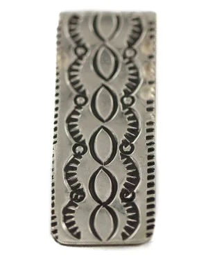 Navajo .925 Sterling Silver Handmade Native American Nickel Money Clip 91002-2 Navajo .925 Sterling Silver Handmade Native American Nickel Money Clip 91002-2