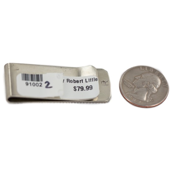 Navajo .925 Sterling Silver Handmade Certified Authentic Native American Nickel Money Clip 91002-2