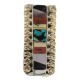 Navajo Handmade Certified Authentic .925 Sterling Silver Inlaid Natural Turquoise Mother of Pearl Spiny Oyster Black Onyx Native American Nickel and Brass Money Clip 91001-1