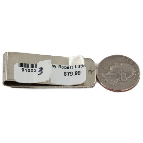 Sun Navajo .925 Sterling Silver Handmade Certified Authentic Native American Nickel Money Clip 91002-3