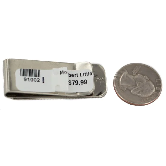 Swirls .925 Sterling Silver Navajo Handmade Native American Nickel Money Clip 91002-1 Swirls .925 Sterling Silver Navajo Handmade Native American Nickel Money Clip 91002-1