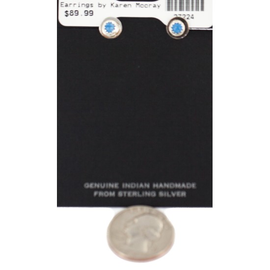 Certified Authentic Navajo .925 Sterling Silver Lapis Native American Stud Earrings 27224 Certified Authentic Navajo .925 Sterling Silver Lapis Native American Stud Earrings 27224
