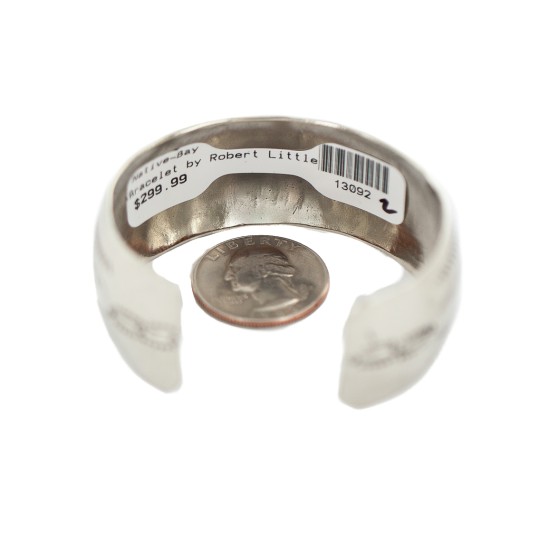Certified Authentic Handmade Navajo Natural Turquoise Native American Nickel Bracelet 13092-2