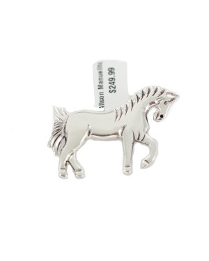 Certified Authentic Horse Allison Manuelit Navajo .925 Sterling Silver Native American Pin 94013-4