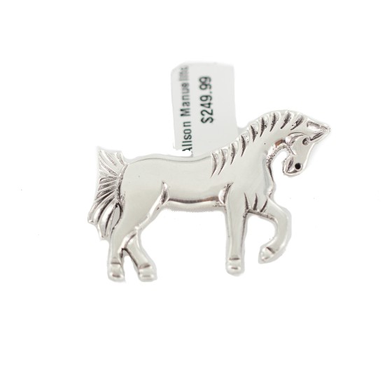 Certified Authentic Horse Allison Manuelit Navajo .925 Sterling Silver Native American Pin 94013-4